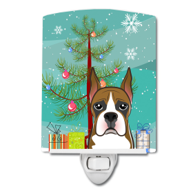 Christmas Tree and Dog Ceramic Night Light (Color: Boxer, size: 4 x 6)