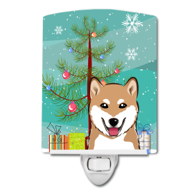 Christmas Tree and Dog Ceramic Night Light (Color: Shiba Inu, size: 4 x 6)