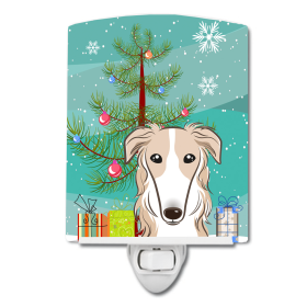 Christmas Tree and Dog Ceramic Night Light (Color: Borzoi, size: 4 x 6)