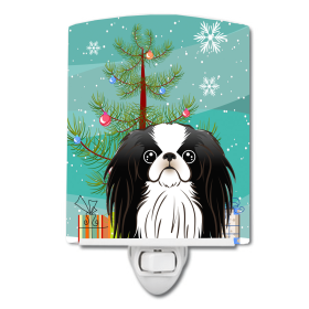 Christmas Tree and Dog Ceramic Night Light (Color: Japanese Chin, size: 4 x 6)