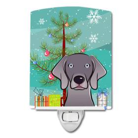 Christmas Tree and Dog Ceramic Night Light (Color: Weimaraner, size: 4 x 6)