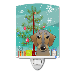 Christmas Tree and Dog Ceramic Night Light (Color: Dachshund - Wirehaired, size: 4 x 6)