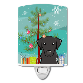 Christmas Tree and Dog Ceramic Night Light (Color: Labrador Retriever - Black, size: 4 x 6)