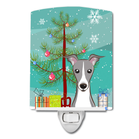 Christmas Tree and Dog Ceramic Night Light (Color: Italian Greyhound, size: 4 x 6)