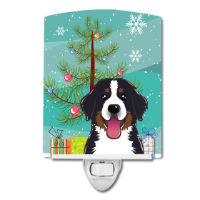 Christmas Tree and Dog Ceramic Night Light (Color: Bernese Mountain Dog, size: 4 x 6)