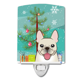 Christmas Tree and Dog Ceramic Night Light (Color: French Bulldog - Fawn, size: 4 x 6)