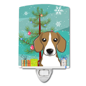 Christmas Tree and Dog Ceramic Night Light (Color: Beagle, size: 4 x 6)
