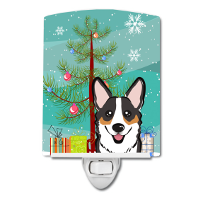 Christmas Tree and Dog Ceramic Night Light (Color: Corgi - Tricolor, size: 4 x 6)