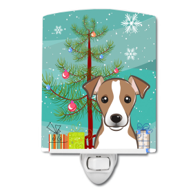 Christmas Tree and Dog Ceramic Night Light (Color: Jack Russell Terrier, size: 4 x 6)