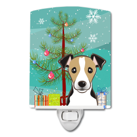 Christmas Tree and Dog Ceramic Night Light (Color: Jack Russell Terrier - Tricolor, size: 4 x 6)