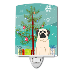 Christmas Tree and Dog Ceramic Night Light (Color: Mastiff - White, size: 4 x 6)