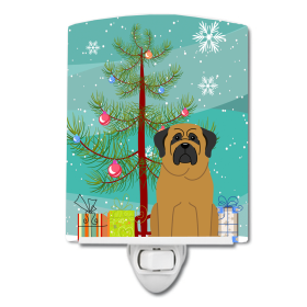 Christmas Tree and Dog Ceramic Night Light (Color: Mastiff, size: 4 x 6)