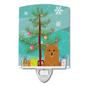 Christmas Tree and Dog Ceramic Night Light (Color: Norwich Terrier, size: 4 x 6)