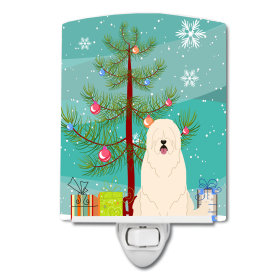 Christmas Tree and Dog Ceramic Night Light (Color: South Russian Sheepdog, size: 4 x 6)