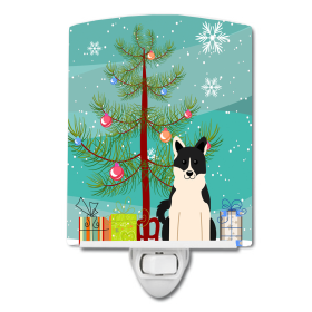 Christmas Tree and Dog Ceramic Night Light (Color: Russo-European Laika Spitz, size: 4 x 6)