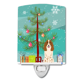 Christmas Tree and Dog Ceramic Night Light (Color: Russian Spaniel, size: 4 x 6)