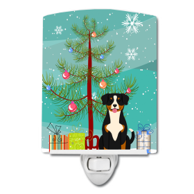 Christmas Tree and Dog Ceramic Night Light (Color: Entlebucher, size: 4 x 6)