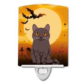 H Styles Ceramic Night Light (Color: Chartreux Cat, size: 4 x 6)
