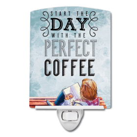 S Styles Ceramic Night Light (Color: Start the Day Coffee Sign, size: 4 x 6)