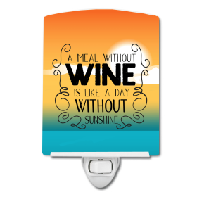A Styles Ceramic Night Light (Color: A Meal without Wine Sign, size: 4 x 6)