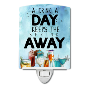 A Styles Ceramic Night Light (Color: A Drink a Day Sign, size: 4 x 6)