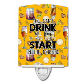 S Styles Ceramic Night Light (Color: Start Drinking in the Morning, size: 4 x 6)