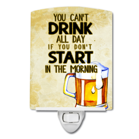 S Styles Ceramic Night Light (Color: Start Drinking in the Morning Beer, size: 4 x 6)