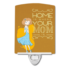 H Styles Ceramic Night Light (Color: Home is Where Mom is, size: 4 x 6)
