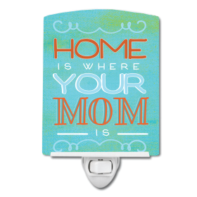 H Styles Ceramic Night Light (Color: Home is Where Mom Is Blue, size: 4 x 6)
