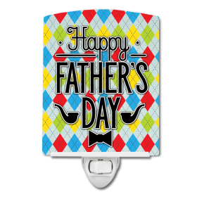 H Styles Ceramic Night Light (Color: Happy Father's Day Argyle, size: 4 x 6)