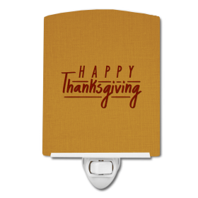 H Styles Ceramic Night Light (Color: Happy Thanksgiving, size: 4 x 6)