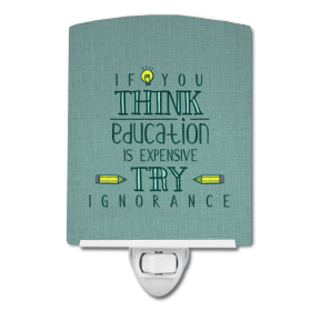 E Styles Ceramic Night Light (Color: Education is Expensive Ter, size: 4 x 6)