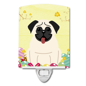E Styles Ceramic Night Light (Color: Pug - Cream, size: 4 x 6)