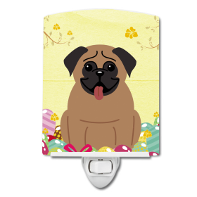 E Styles Ceramic Night Light (Color: Pug - Dark Brown, size: 4 x 6)