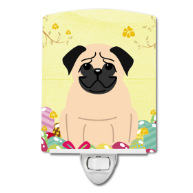 E Styles Ceramic Night Light (Color: Pug - Fawn, size: 4 x 6)