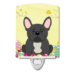 E Styles Ceramic Night Light (Color: French Bulldog - Black, size: 4 x 6)