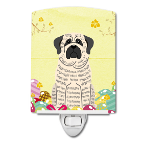 E Styles Ceramic Night Light (Color: Mastiff - Brindle and White, size: 4 x 6)