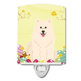 E Styles Ceramic Night Light (Color: Samoyed, size: 4 x 6)