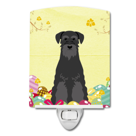 E Styles Ceramic Night Light (Color: Schnauzer - Standard - Black, size: 4 x 6)