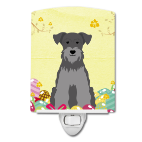 E Styles Ceramic Night Light (Color: Schnauzer - Miniature - Black and Silver, size: 4 x 6)