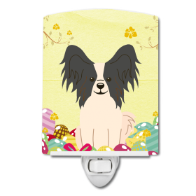 E Styles Ceramic Night Light (Color: Papillon - Black and White, size: 4 x 6)