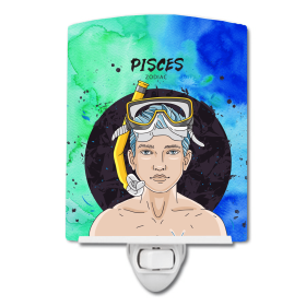 P Styles Ceramic Night Light (Color: Pisces, size: 4 x 6)
