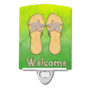 F Styles Ceramic Night Light (Color: Summer - Flip Flops Welcome, size: 4 x 6)