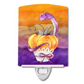 H Styles Ceramic Night Light (Color: Pumpkin Snake, size: 4 x 6)