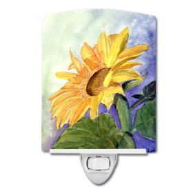 F Styles Ceramic Night Light (Color: Flowers and Trees/Flower - Sunflower, size: 4 x 6)