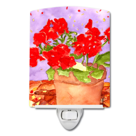 F Styles Ceramic Night Light (Color: Flowers and Trees/Flower - Geranium, size: 4 x 6)