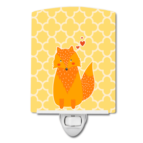 F Styles Ceramic Night Light (Color: Foxes, size: 4 x 6)