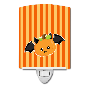 H Styles Ceramic Night Light (Color: Pumpkin Bat, size: 4 x 6)