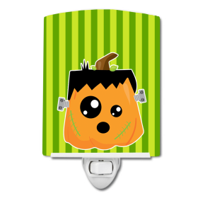 H Styles Ceramic Night Light (Color: Pumpkin Frankenstein, size: 4 x 6)