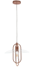 Lalia Home 1 Light Elongated Metal Pendant Light (Color: rose gold, size: Pendant)